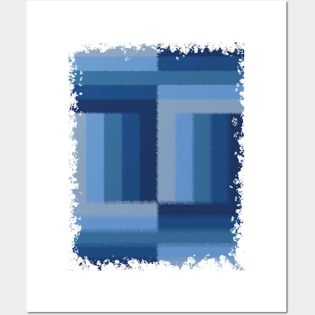 Shades of Blue - Colorful Stripes pattern Wall Art by Senthilkumar Velusamy